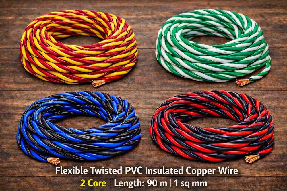 1Sqmm Flexible Twisted PVC Insulated Copper Wire