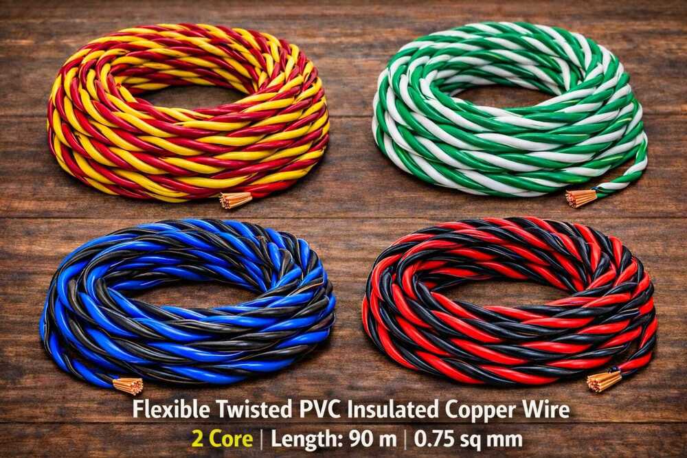 0.75Sqmm Flexible Twisted PVC Insulated Copper Wire