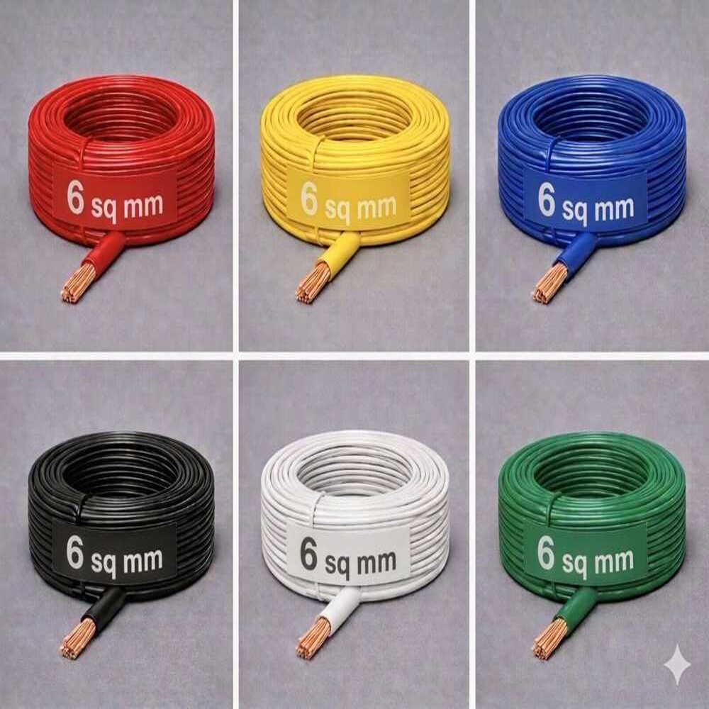 1.5Sqmm Industrial Copper Wire - Multi-Stranded Annealed Copper, HRFR Sheath, 90m Roll, IS 694:2010 Certified
