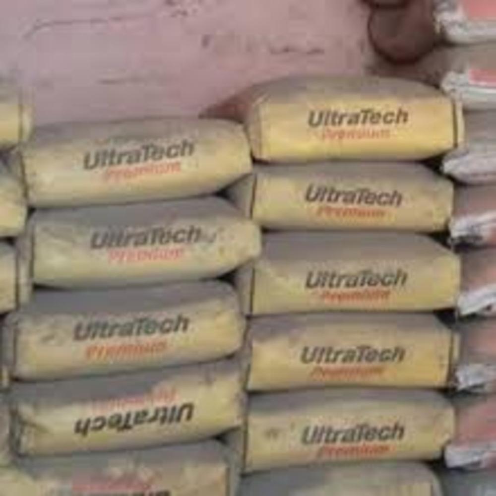 Ultratech Premium Cement - Common Cement, 50 Kilograms (Kg) Weight, Grey Color, Fine Natural Sand | Ideal For Residential, Commercial, And Industrial Applications