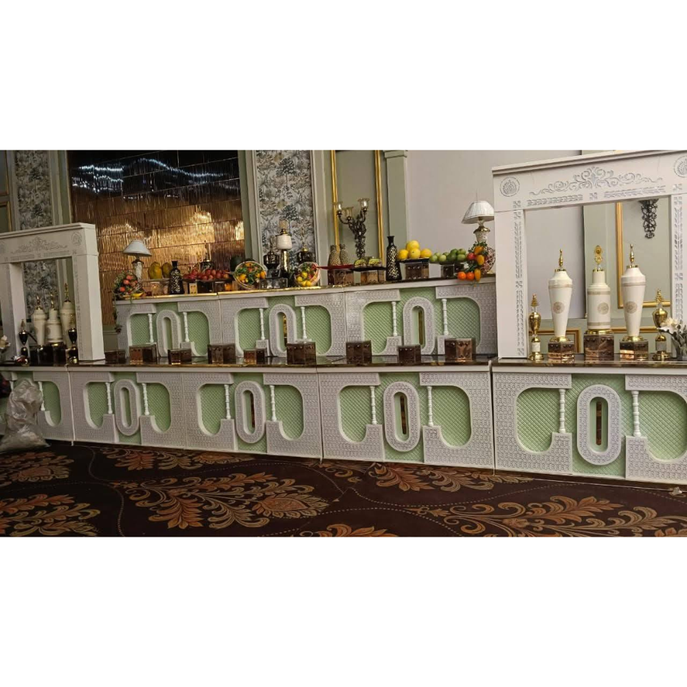 Stainless steel wedding catering buffet display counter