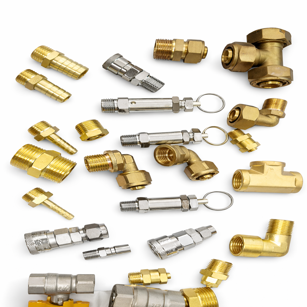 Pneumatics Brass Fitting - Color: Golden