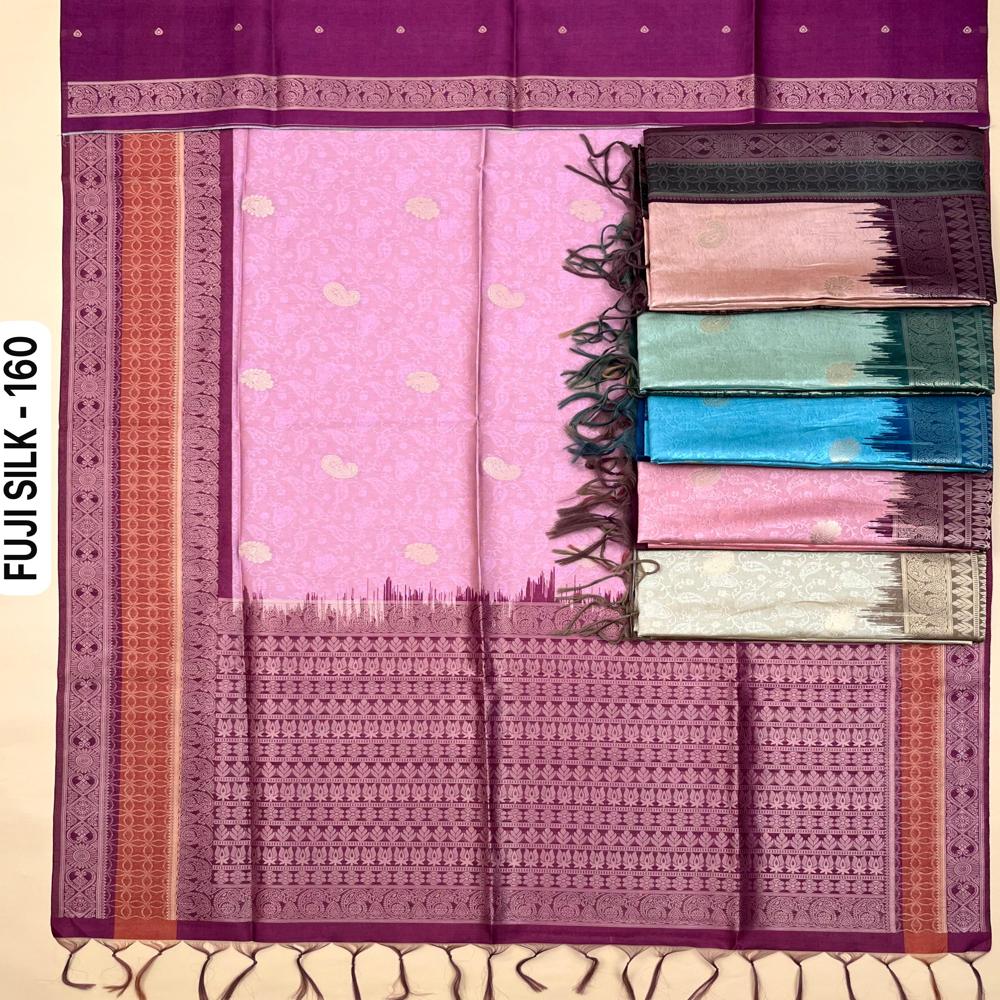 Elegant Fuji Silk Weaving Saree with Designer Border and Rich Pallu