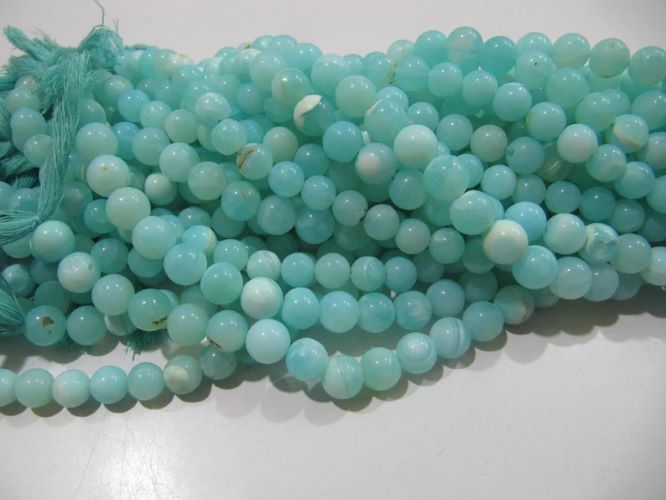 Natural Peruvian Opal Plain Smooth Round Shape Beads 6to8mm Beads Strand 13 inches Long