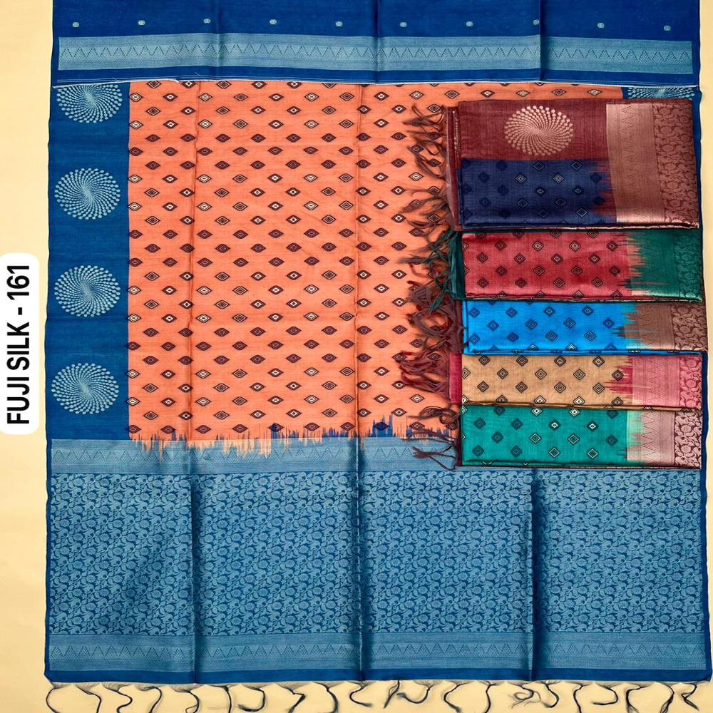 Elegant Fuji Silk Weaving Saree with Designer Border and Rich Pallu