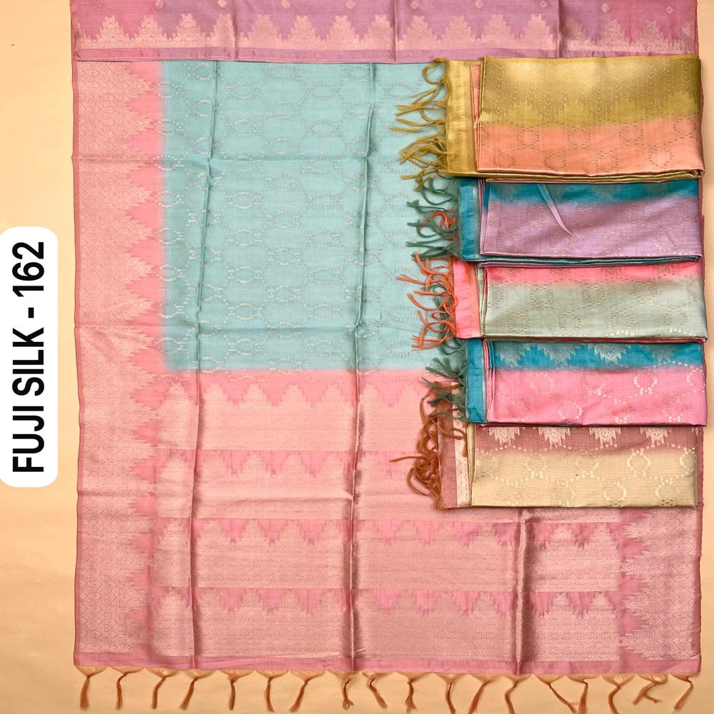 Elegant Fuji Silk Weaving Saree with Designer Border and Rich Pallu