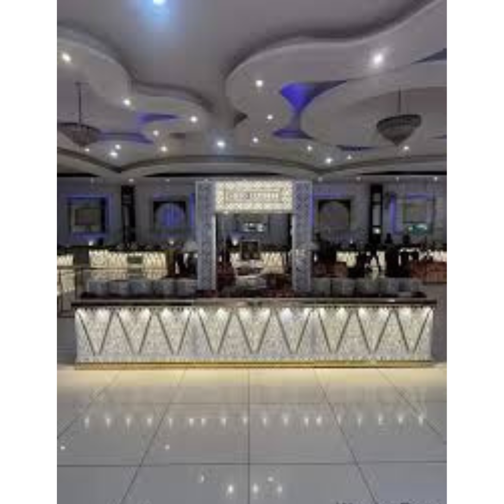 Modern catering food plates counter