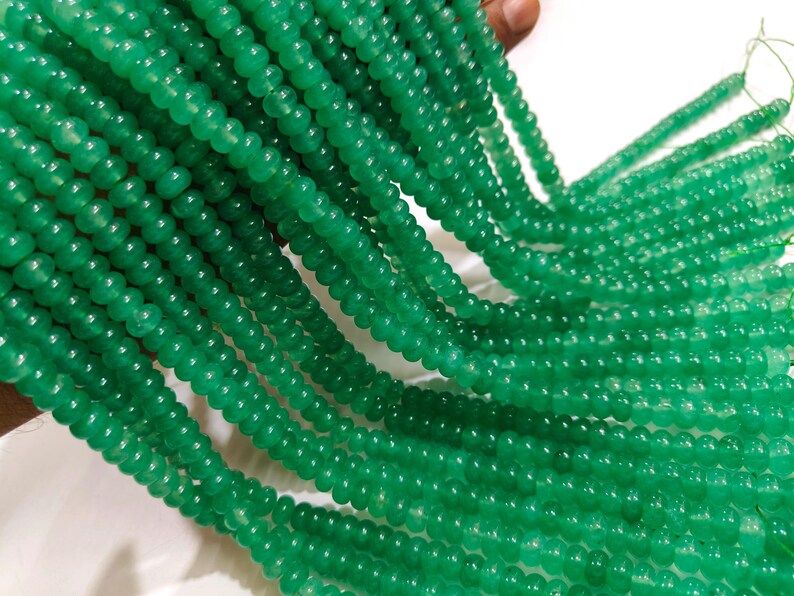 Natural Green Strawberry Quartz Rondelle Plain Smooth 8mm Beads Sold Per Strand 8 inches Long