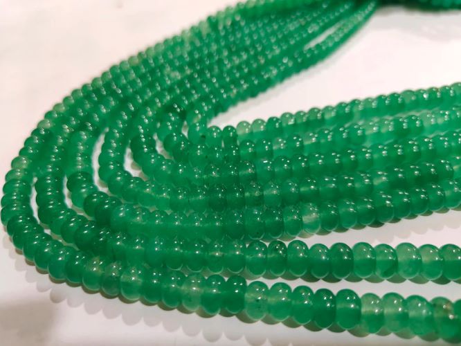 Natural Green Strawberry Quartz Rondelle Plain Smooth 8mm Beads Sold Per Strand 8 inches Long