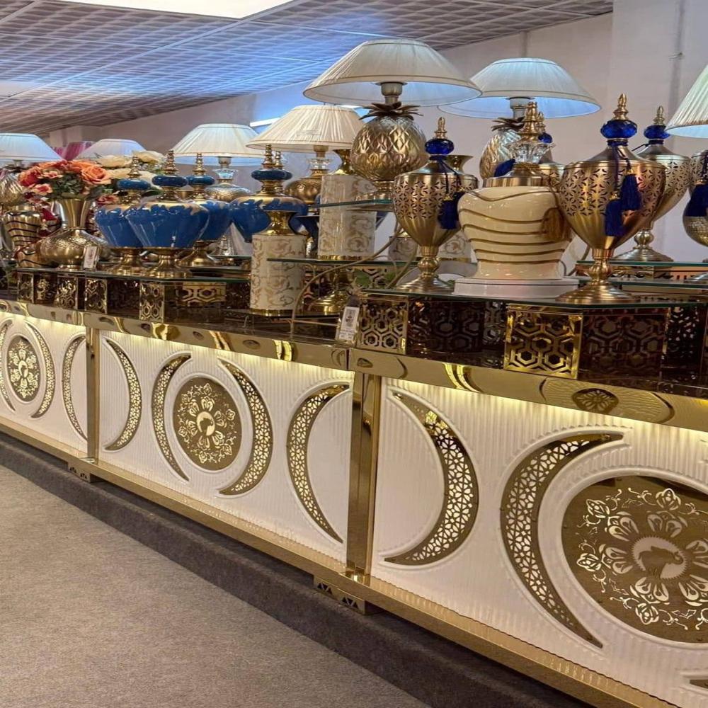 Decorative stainless steel led catering buffet counter