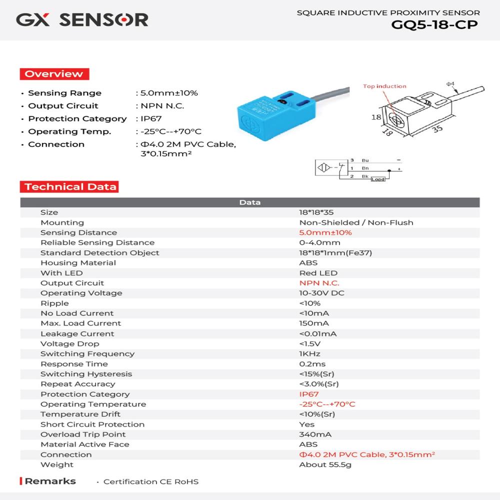 Gx Inductive Proximity Sensor