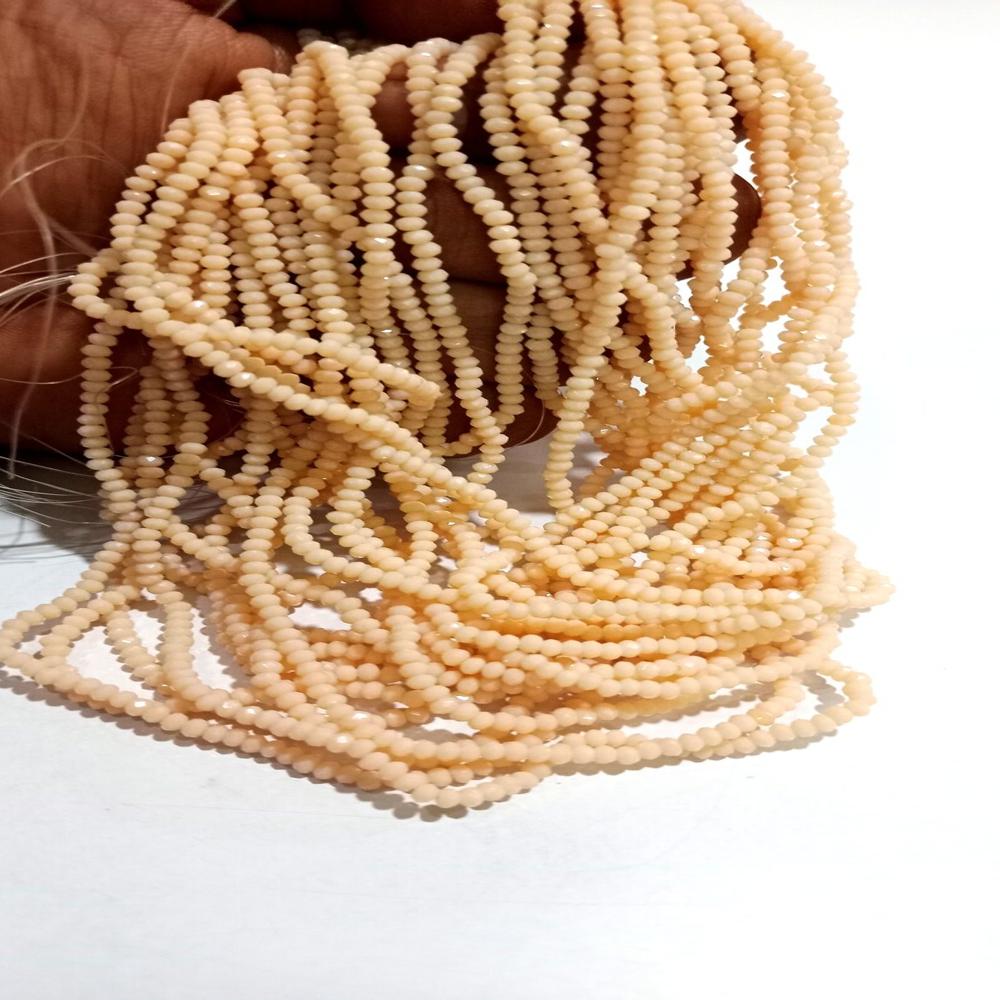 Pink Opal Hydro 3-4mm Rondelle Faceted Beads Sold Per Strand of 150 Pcs Jewellery Making Beads