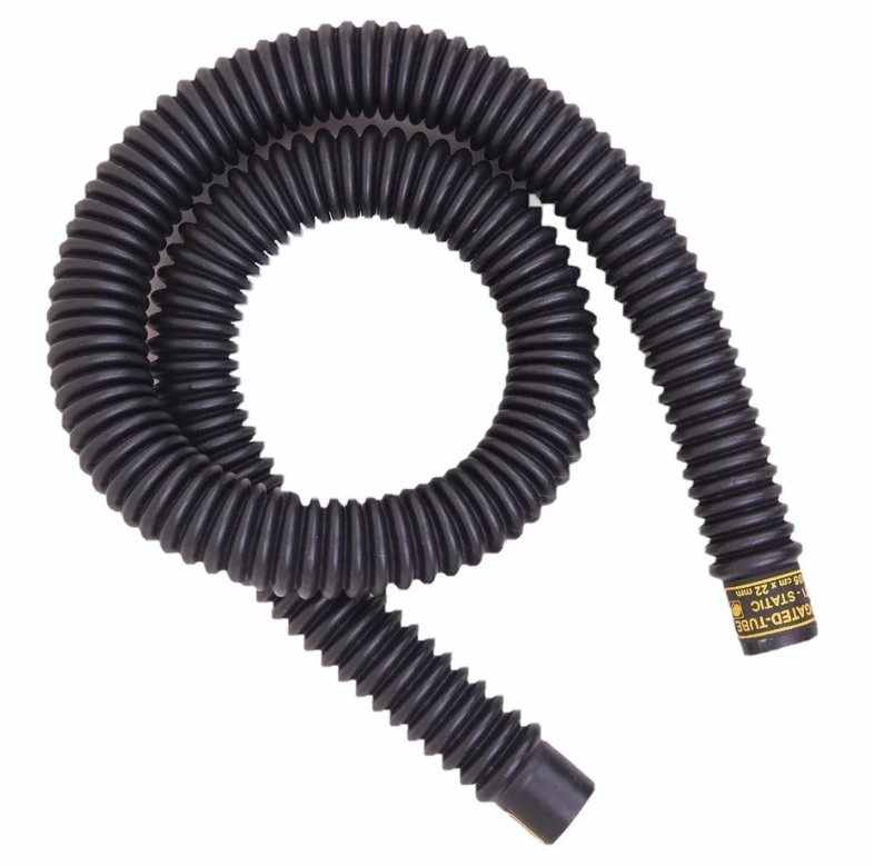 CORRUGATED PATIENT TUBING BLACK RUBBER