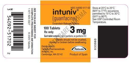Intuniv 3mg Guanfacine Tablet