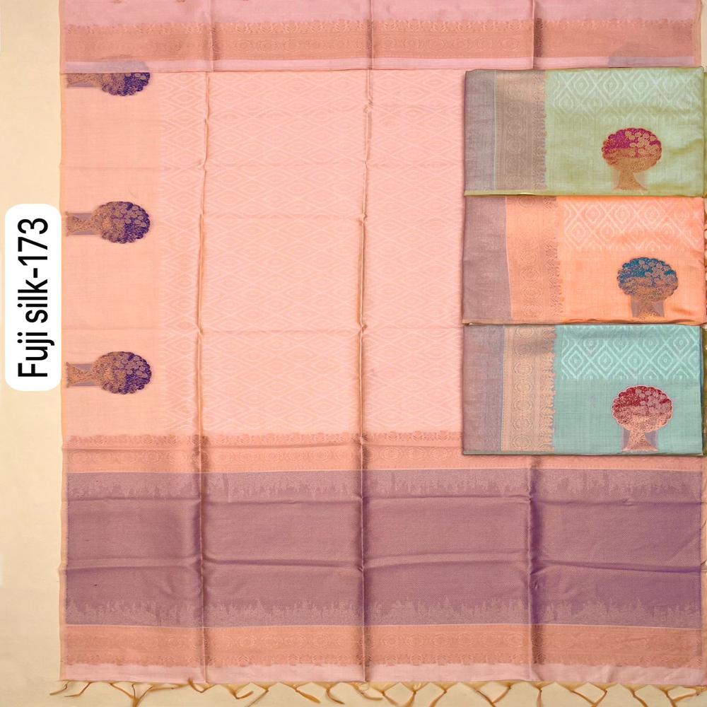 Elegant Fuji Silk Weaving Saree with Designer Border and Rich Pallu