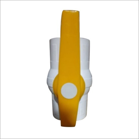 Upvc Pp Ball Valve - Plastic Material, Sizes 1/2", 3/4", 1", Color White With Yellow Handle | Medium Pressure Water Application, Leak Proof Design