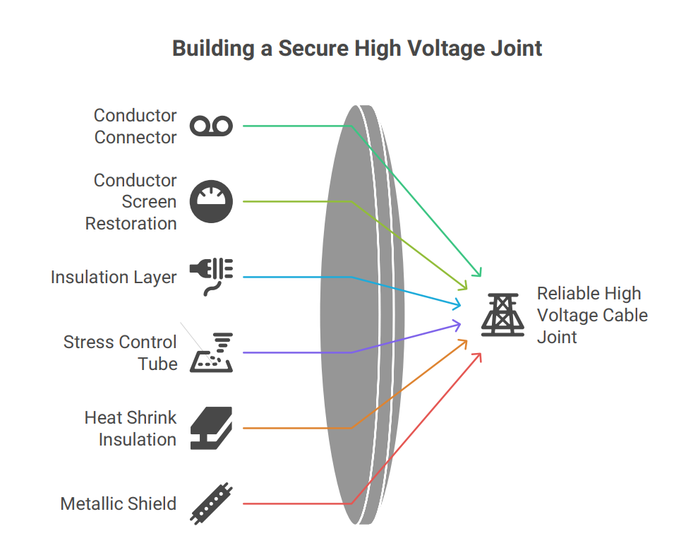High Voltage Cable Jointing Kit - Copper Conductor, Ptfe Insulation , Any Color Jacket