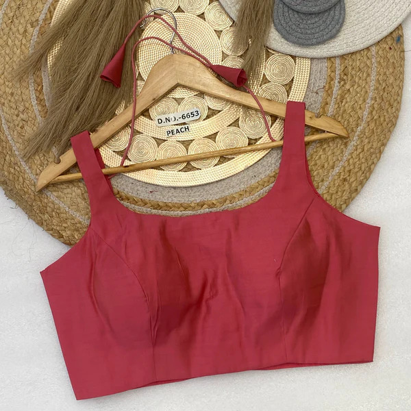 BL 6653 Sleeveless Smooth Fabric Two-Tone Blouse