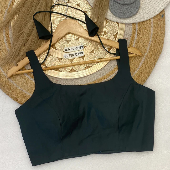 BL 6653 Sleeveless Smooth Fabric Two-Tone Blouse