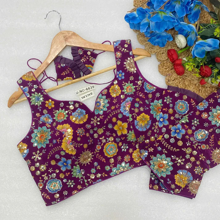 BL 6639 Sleeveless with Attached Sleeves Designer Blouse