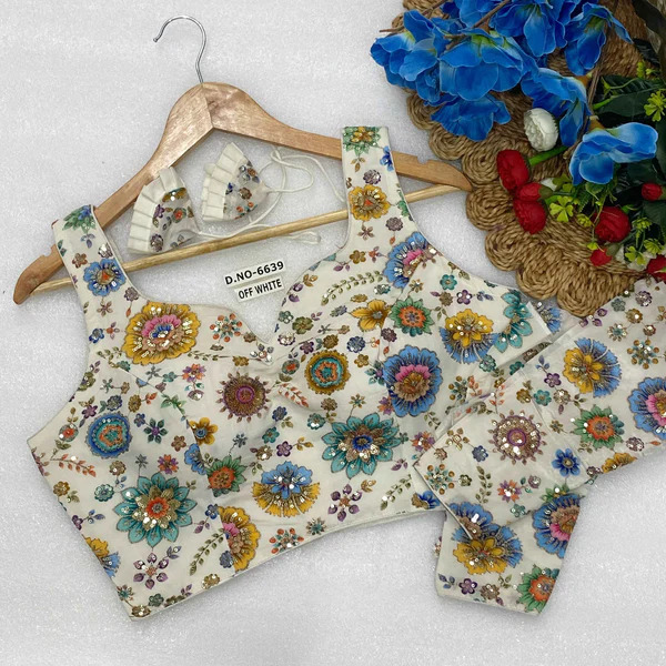 BL 6639 Sleeveless with Attached Sleeves Designer Blouse