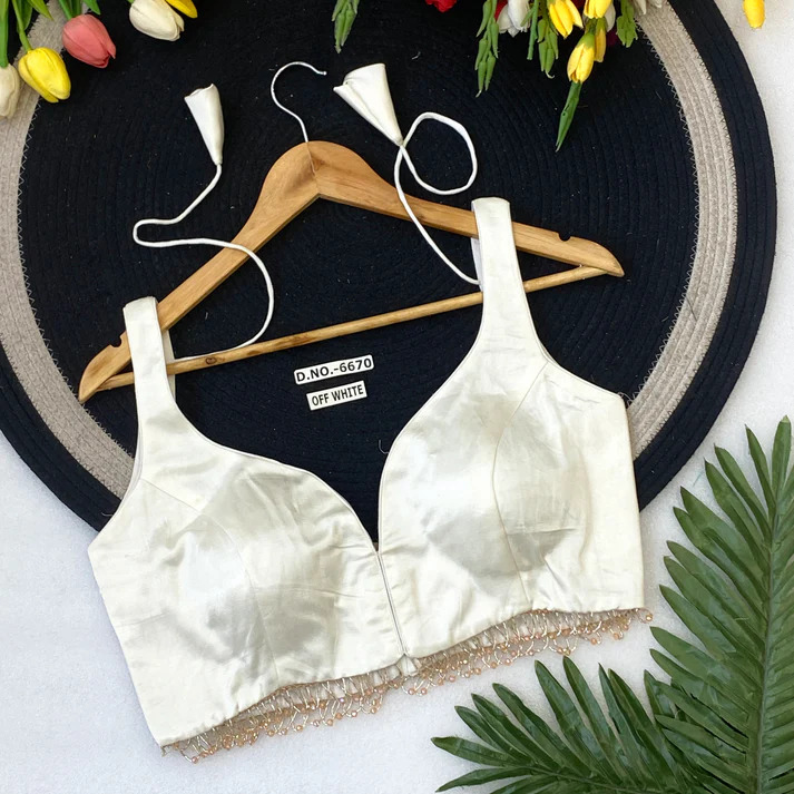 BL 6670 V-Neck Spaghetti Top Gaji Silk Blouse