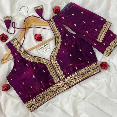 BL 6559 Trendy Fendy Silk Embroidery Blouse