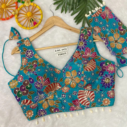 BL 6431 Navratri Crepe Viscose Position Print Blouse