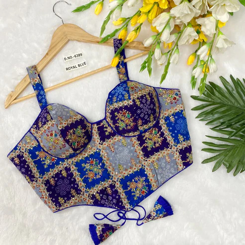 BL 6389 Crepe Viscose Position Print Blouse