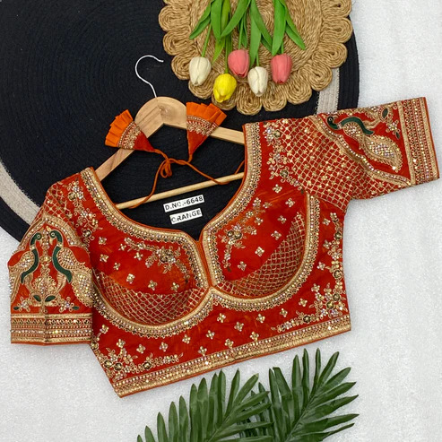 BL 6648 Sabyasachi Diamond Handwork Bridal Blouse