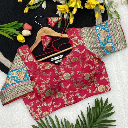 BL 6545 Jacquard Sweetheart Neck Blouse