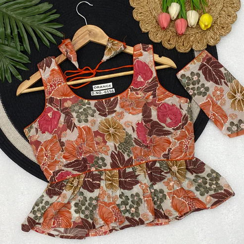 BL 6556 Crepe Viscose Peplum Blouse