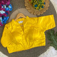 Bl 6680 Plain Gaji Silk Collar Neck Blouse