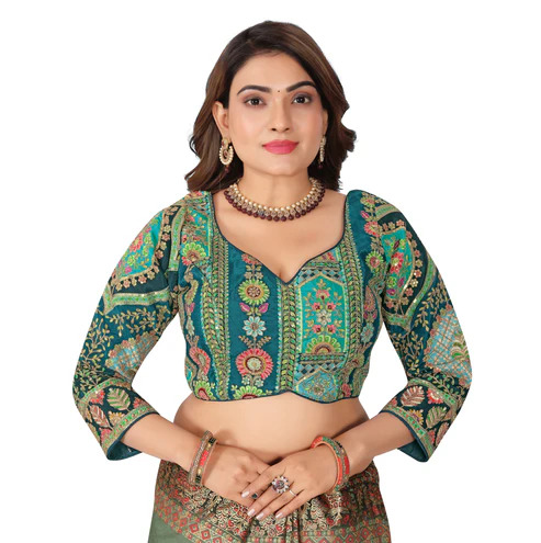 BL 6319 Viscose Crepe Position Printed Blouse