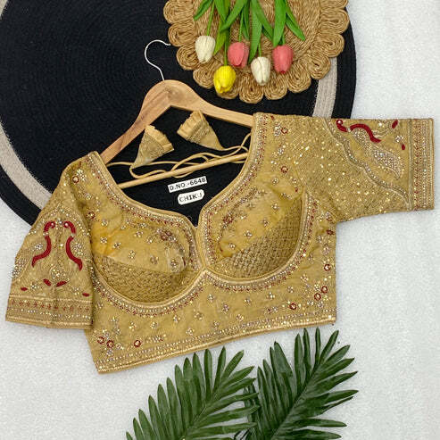 BL 6648 Sabyasachi Diamond Handwork Bridal Blouse