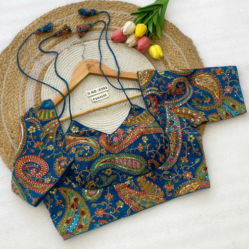 BL 6391 Masaba Pattern Back-Open Design Blouse