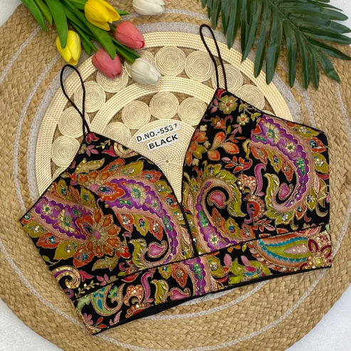 BL 5537 Spaghetti Deep V-Neck Blouse