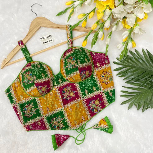 BL 6389 Crepe Viscose Position Print Blouse