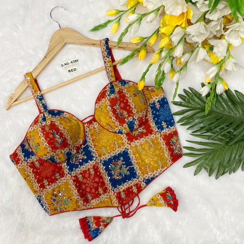 BL 6389 Crepe Viscose Position Print Blouse