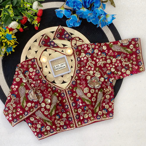 BL 6671 Hand work Bridal Blouse