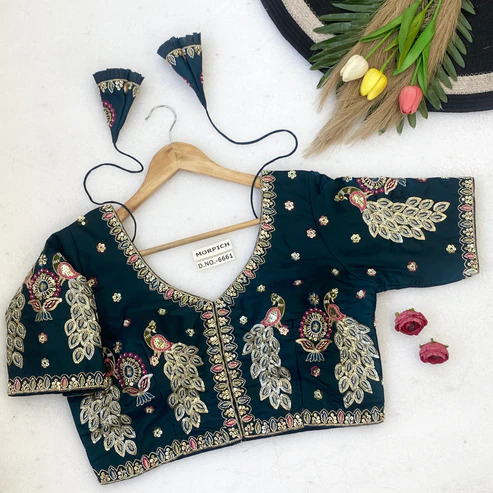 BL 6661 Satin Silk V-Neck Bridal Blouse