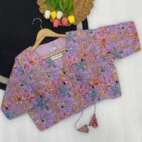 Bl 6605 Plus Size Ready-made Crepe Blouse - Crepe, Xl-xxxl, Burgundy Multicolor | Stretchable, Floral Print, Round Neck Keyhole