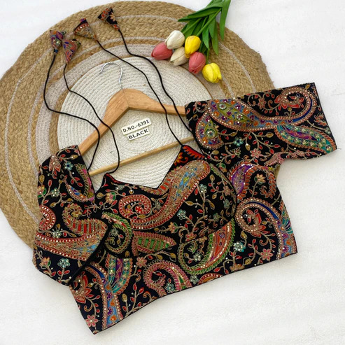 BL 6391 Masaba Pattern Back-Open Design Blouse