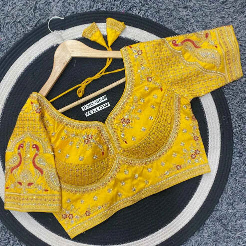 BL 6648 Premium Malai Silk Golden Zari Blouse
