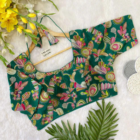 BL 6593 Viscose Crepe Position Print Blouse