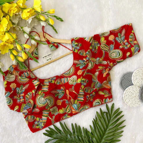 BL 6593 Viscose Crepe Position Print Blouse