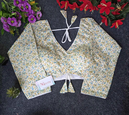 BL 6378 Trendy Camric Cotton Soft Mill Print Blouse