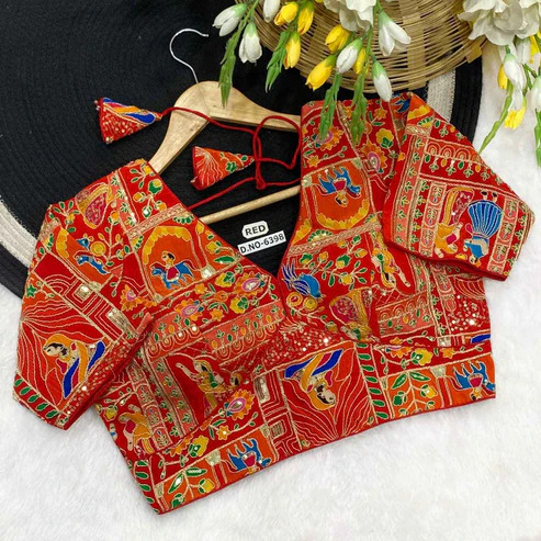 BL 6398 Viscose Crepe Position Print Blouse