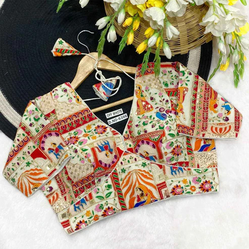 BL 6398 Viscose Crepe Position Print Blouse