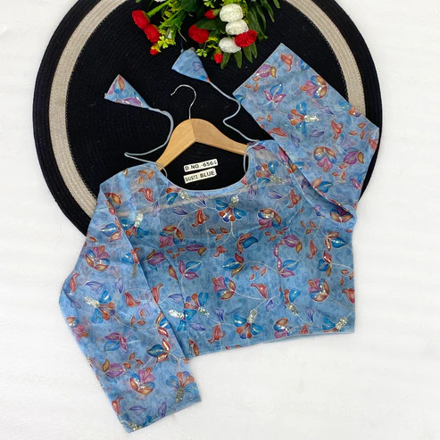 BL 6668 Organza Full Sleeve Blouse